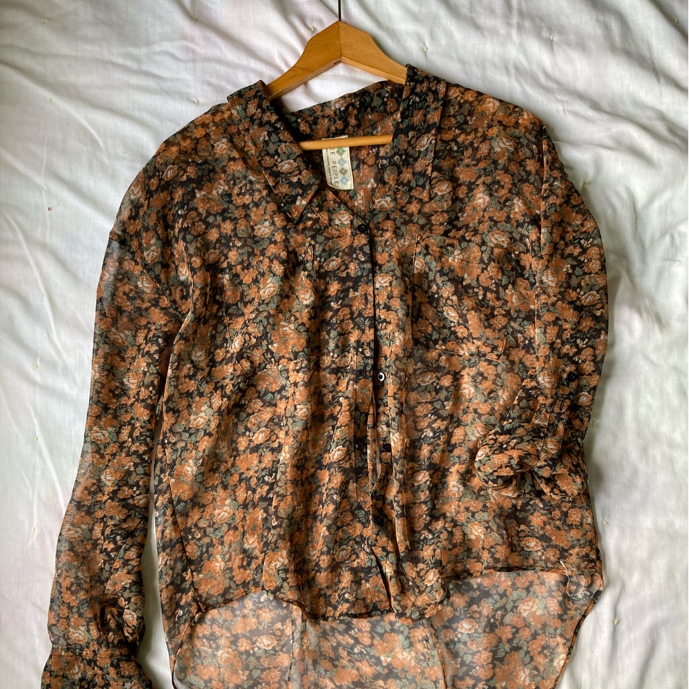 Free People Floral Button-Up Top